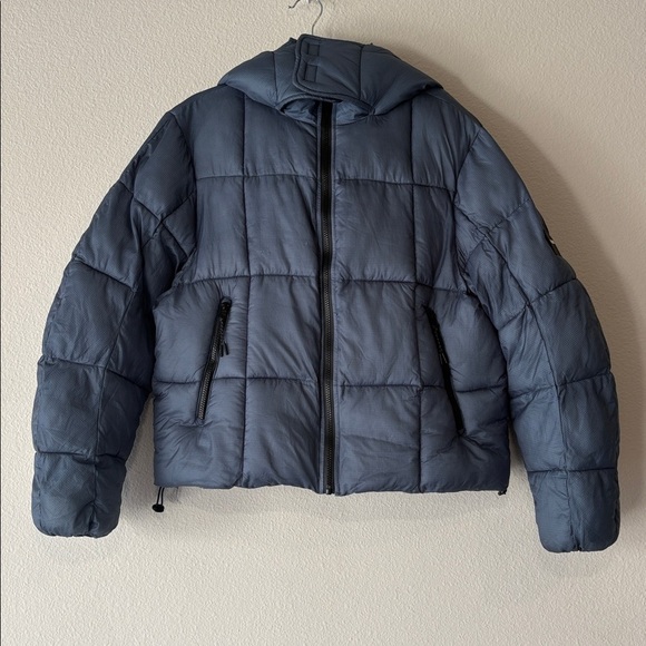 iets frans "something french" puffer jacket with hood in color blue - Picture 2 of 12